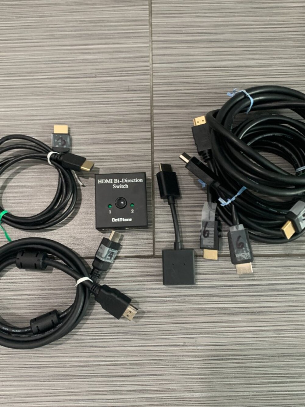 HDMI Cable Splitter Switch Bundle 3ft 4ft 6ft Gold Plated 4K Bi-Direction Adapte